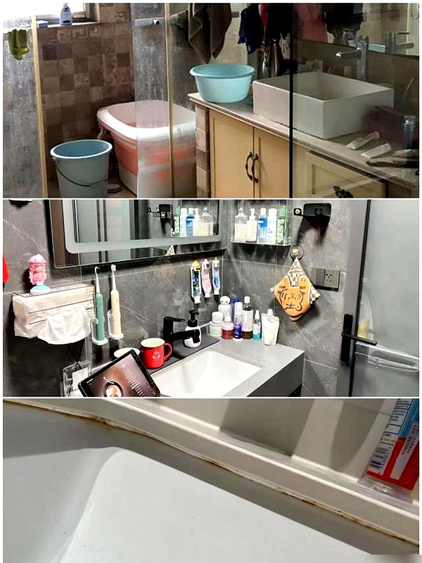 下沉式淋浴区_壁挂马桶_装修浴室效果图