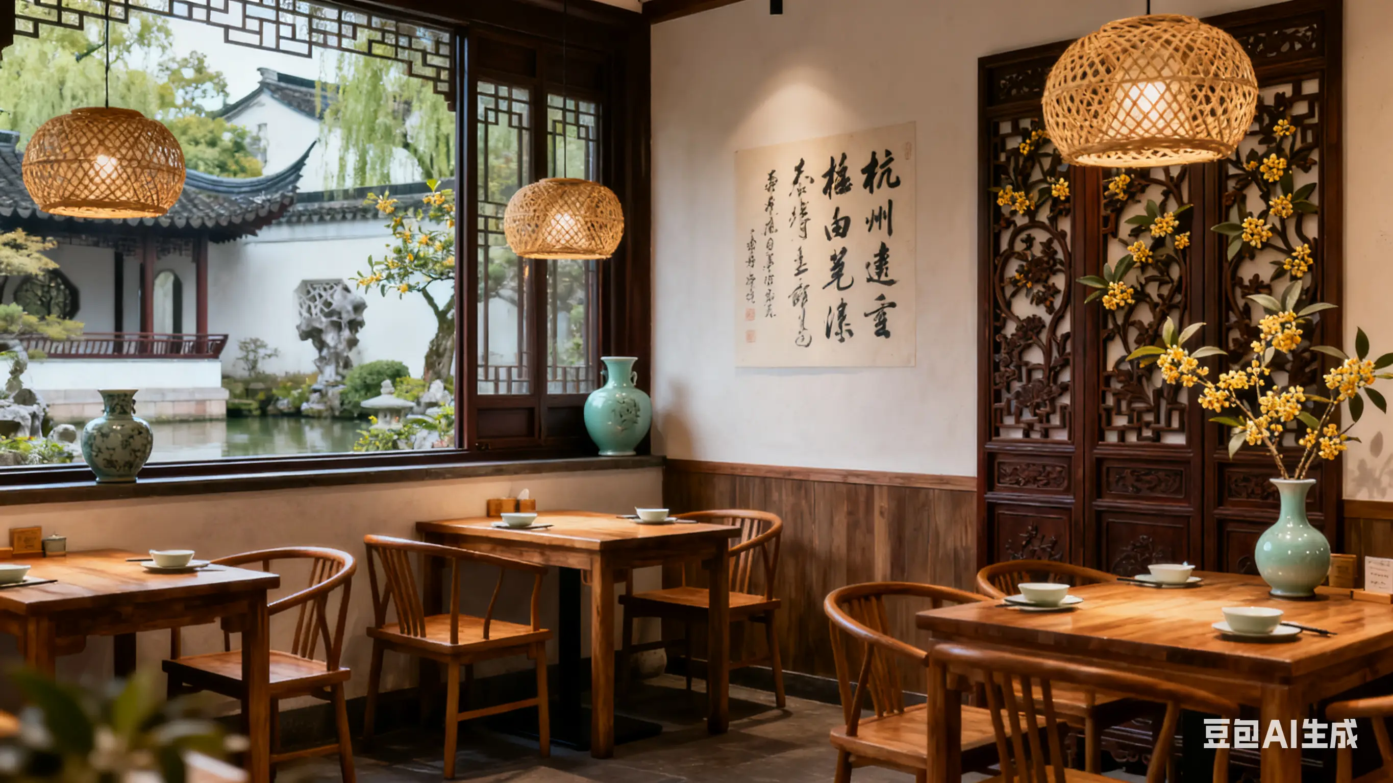 杭州小餐馆特色装修公司推荐_花万里设计公司_餐饮店面装饰设计图片