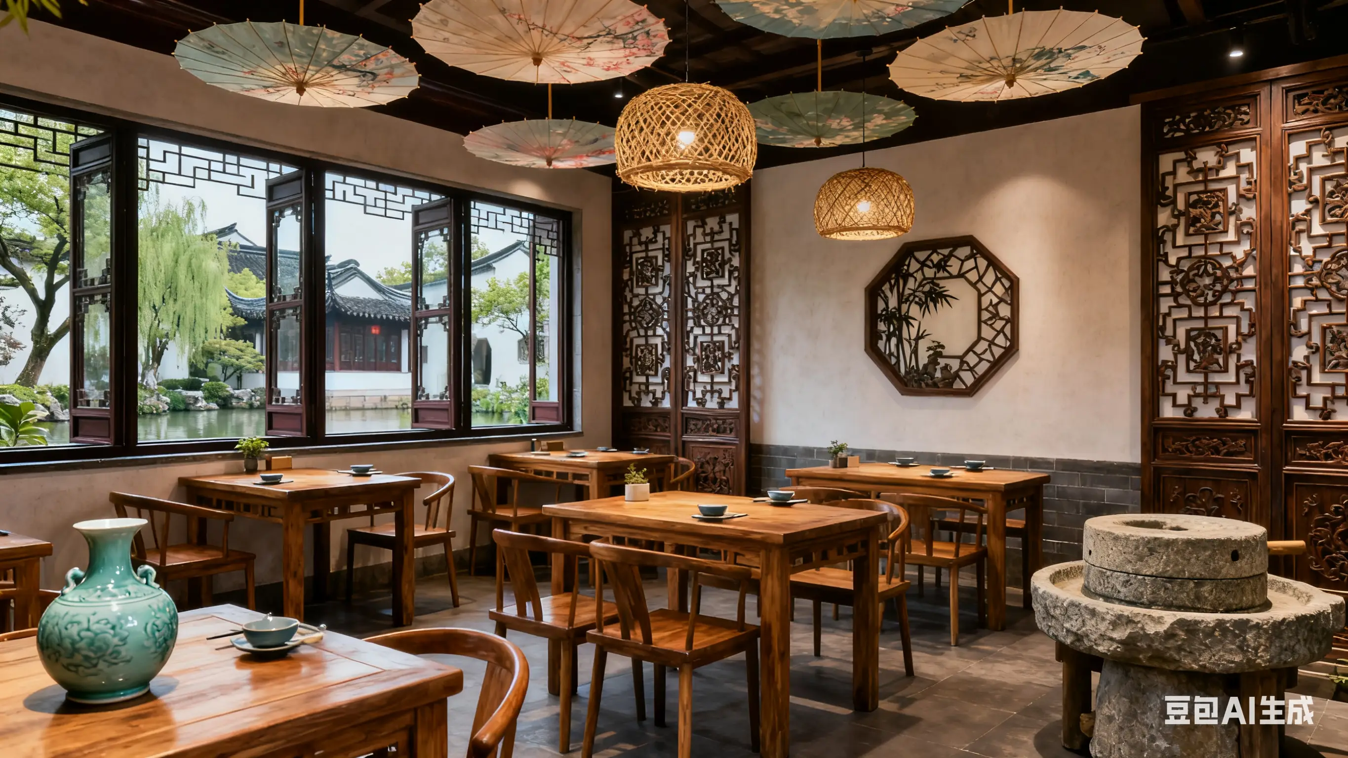 餐饮店面装饰设计图片_杭州小餐馆特色装修公司推荐_花万里设计公司