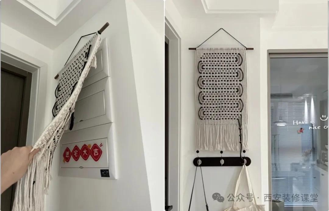 被这些遮丑小巧思惊艳到了!轻轻松松搞定家里丑角落(图17) 洞洞板遮丑神器_挂画遮丑技巧_古典边框装饰