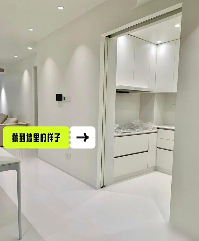 下次装修,厨房再也不用推拉门了,学人家装口袋门,真的太聪明了(图11) 卫生间口袋门安装_厨房做移门,门套多宽_厨房口袋门设计