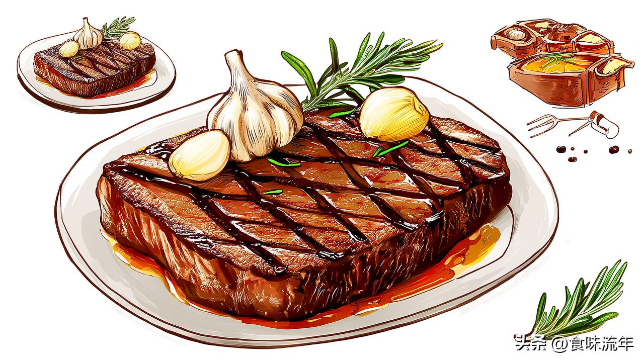3分钟学会蒜香煎牛排,外焦里嫩比西餐厅香10倍(图2) 蒜香煎牛排做法_煎牛扒做法_煎牛排技巧