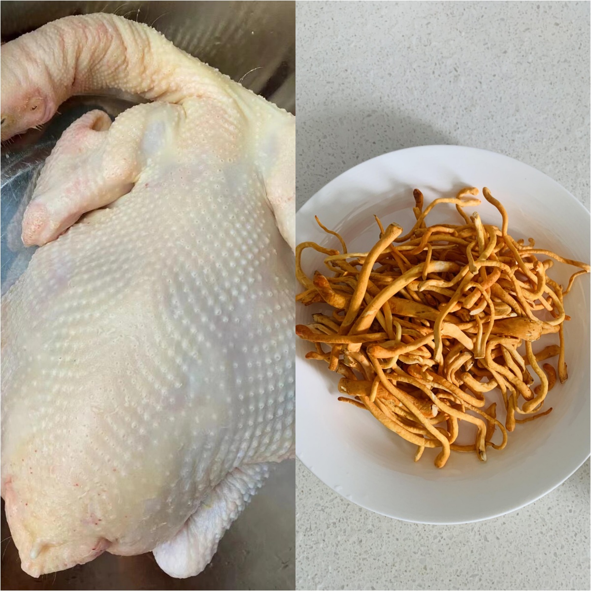 原汁原味的虫草花蒸鸡,简简单单又得一餐(图3) 营养又美味的虫草花蒸鸡食谱_虫草花蒸鸡做法_虫草菜怎么吃