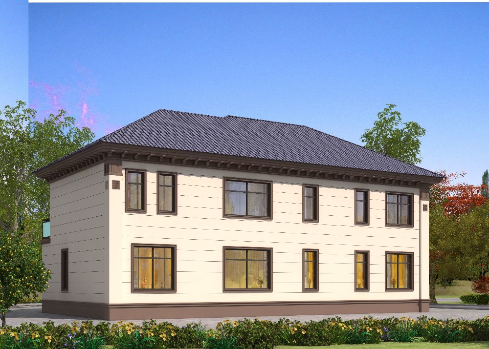 二层别墅设计 205平米带车库旋转楼梯 新中式布局_跃层式楼梯 装修