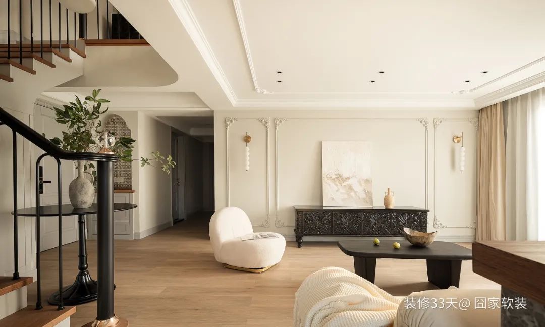 莫兰迪色系装修案例_跃层式楼梯 装修_老房改造设计