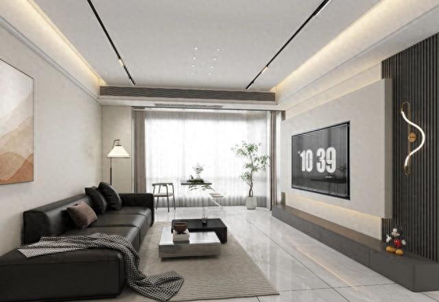 刷了800个视频装修出来的电视背景墙,真心好看又便宜也高级(图1) 智能家居布线暗线_客厅电视瓷砖背景墙效果图2025_客厅装修极简风