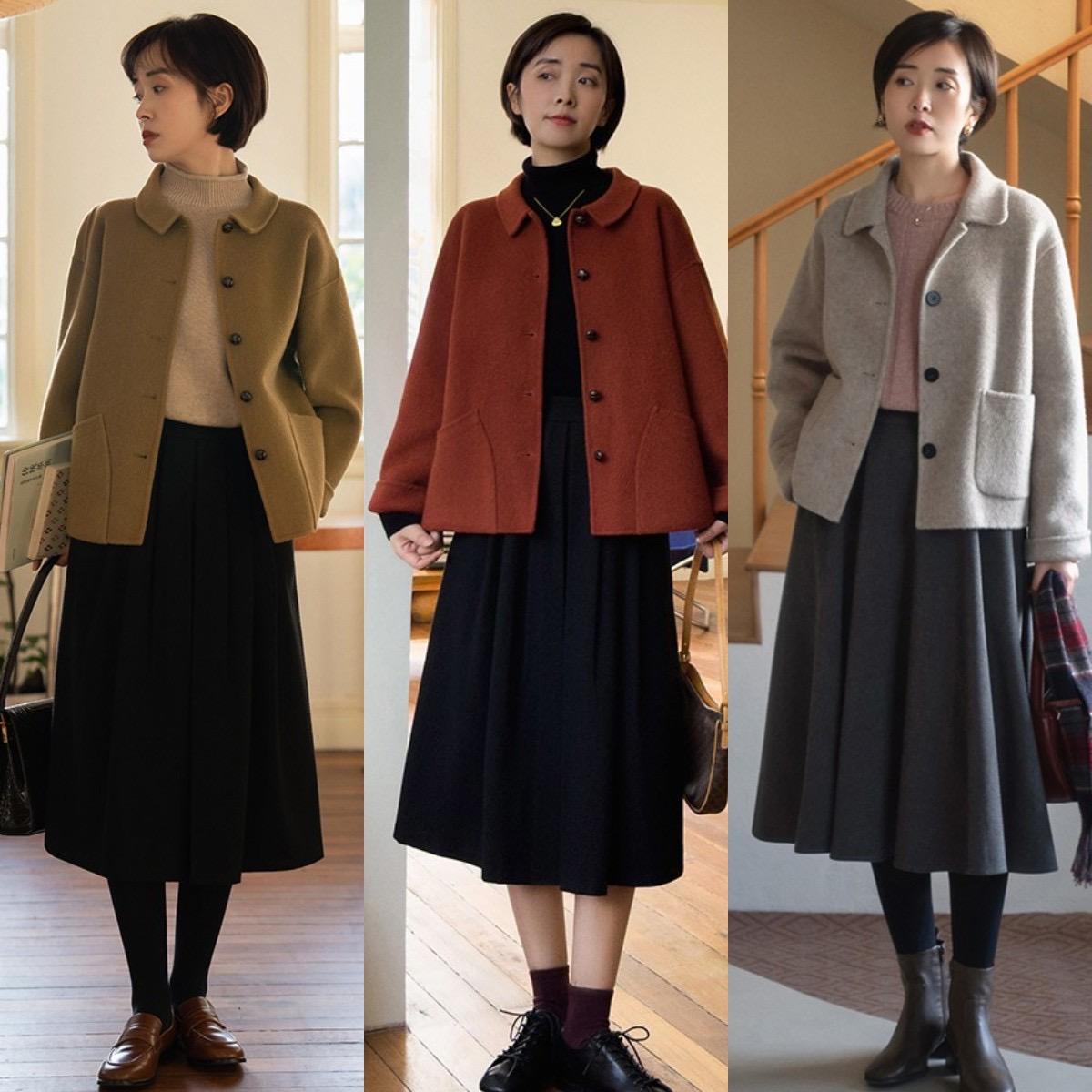 秋冬穿搭40+女生外套_淘宝网购物女装外套妮子风衣_极简主义实用衣橱