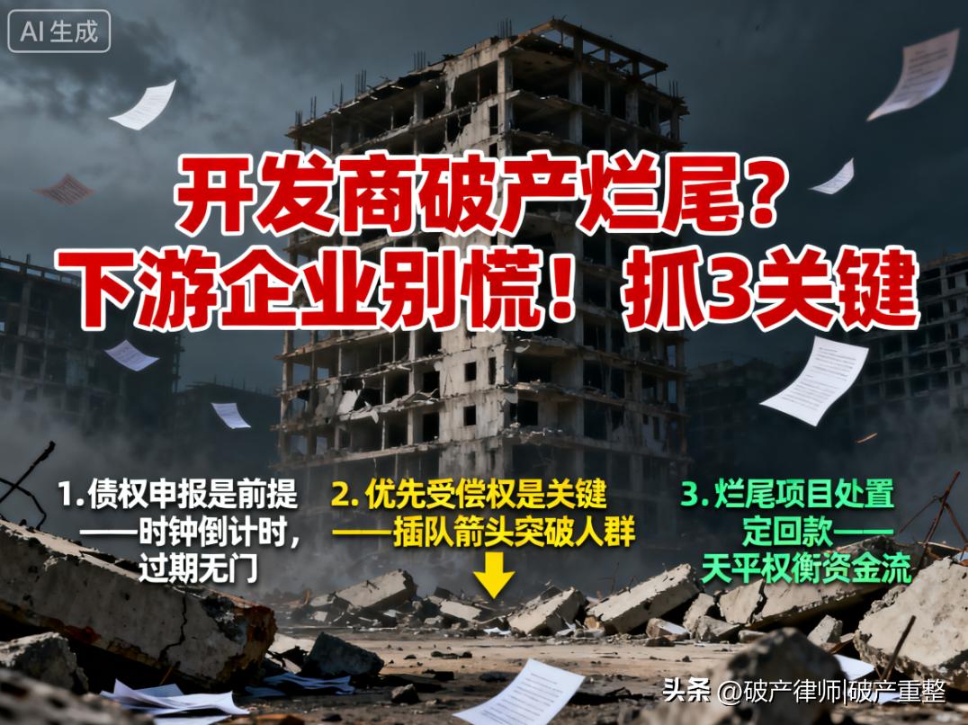开发商破产烂尾不用慌!下游企业必知的债权维权 5 个关键动作(图2) 开发商破产房子看不到希望_开发商破产烂尾工程款怎么追_开发商破产烂尾优先受偿权申报