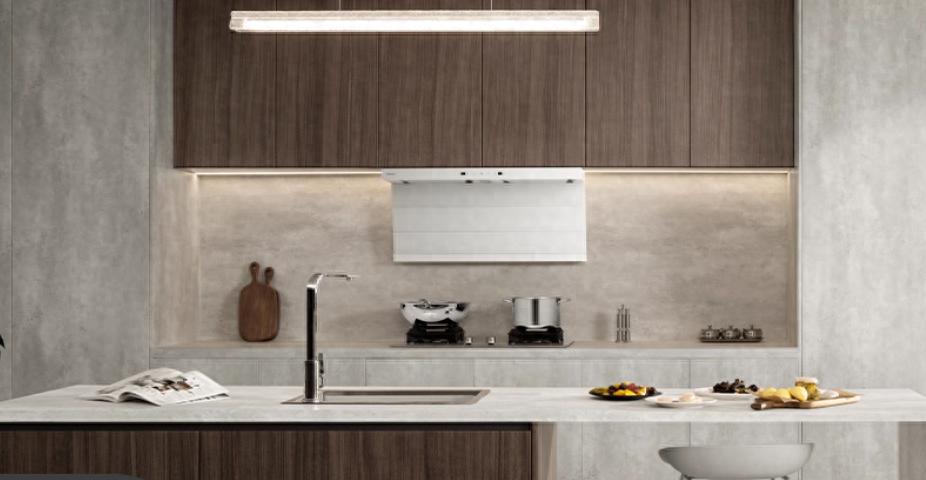 做饭油烟乱窜?开放式厨房油烟机排名TOP6解读,第3款最能打!(图1) 深罩型油烟机推荐_开放式厨房橱柜图片_开放式厨房油烟机选购指南