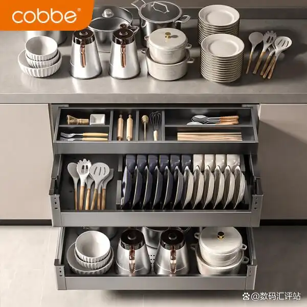 厨房拉篮哪个品牌性价比高?这几款口碑佳又实惠的推荐值得入手!(图16) 卡贝双层收纳篮_厨房拉篮选购指南_海尔橱柜品牌阻尼拉篮