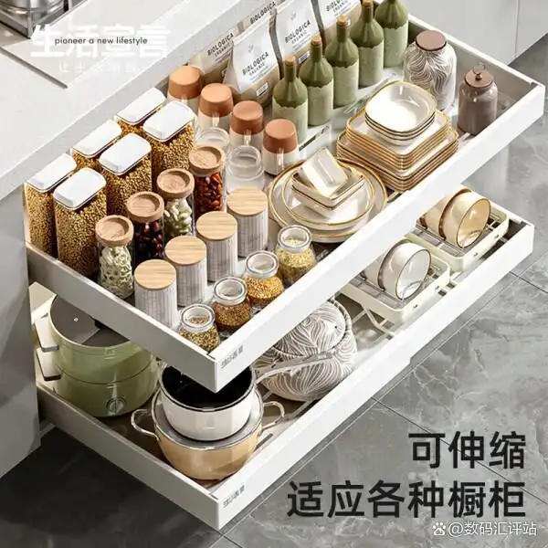 厨房拉篮哪个品牌性价比高?这几款口碑佳又实惠的推荐值得入手!(图18) 海尔橱柜品牌阻尼拉篮_厨房拉篮选购指南_卡贝双层收纳篮