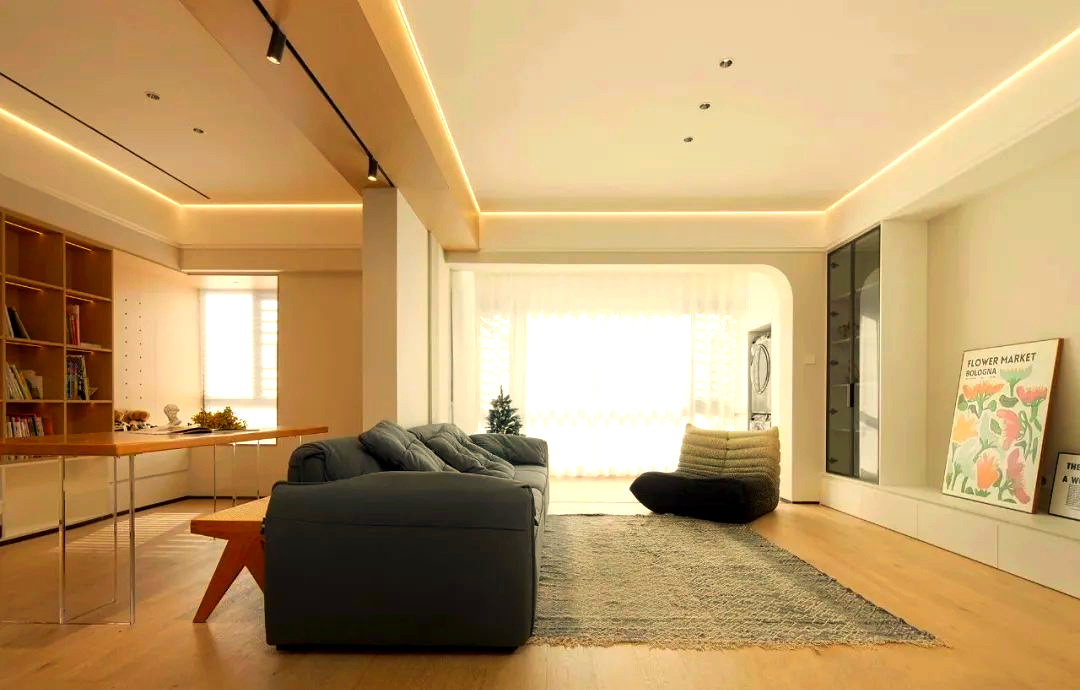 现代简约装修案例,功能齐全且风格干净舒适(图2) 1