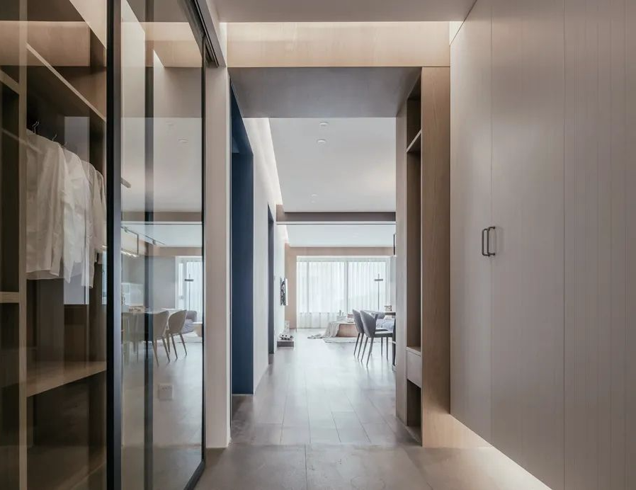 164m²的新房,他选择了现代简约风格,完工效果简洁大方!(图14) 后现代简约装修_客厅无主灯电视墙设计_现代简约复古设计