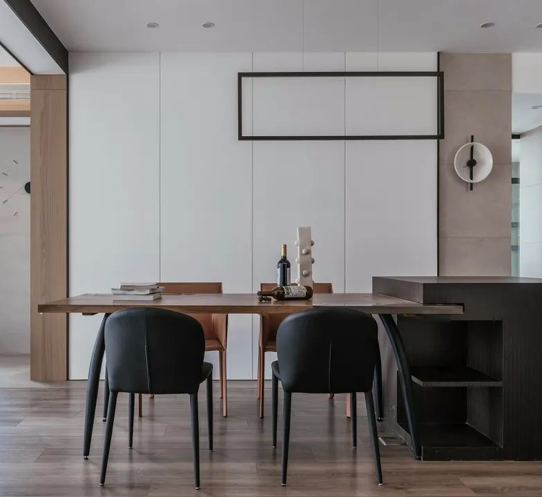 164m²的新房,他选择了现代简约风格,完工效果简洁大方!(图10) 现代简约复古设计_客厅无主灯电视墙设计_后现代简约装修