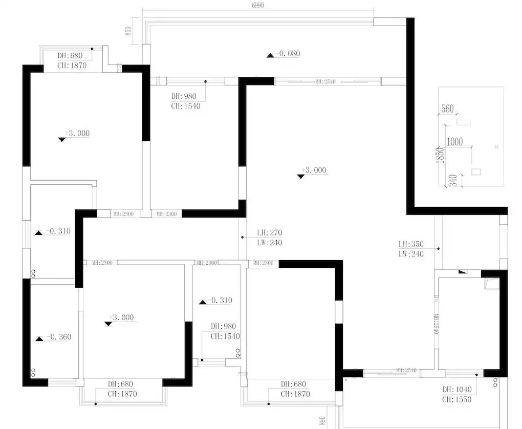163 ㎡后现代极简风平层,淡蓝背景墙让人心都跟着放松了(图1) 后现代简约装修_现代简约装修好看吗_装修现代简约风格