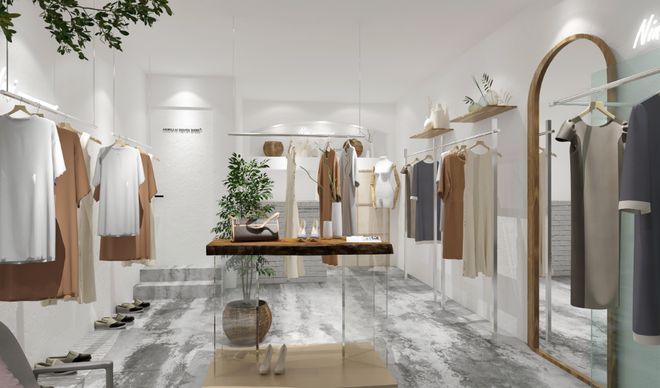 购物新体验:服装店装修美图大赏(图2) 现代简约服装店布局_服装店装修设计风格_服装店铺装修风格