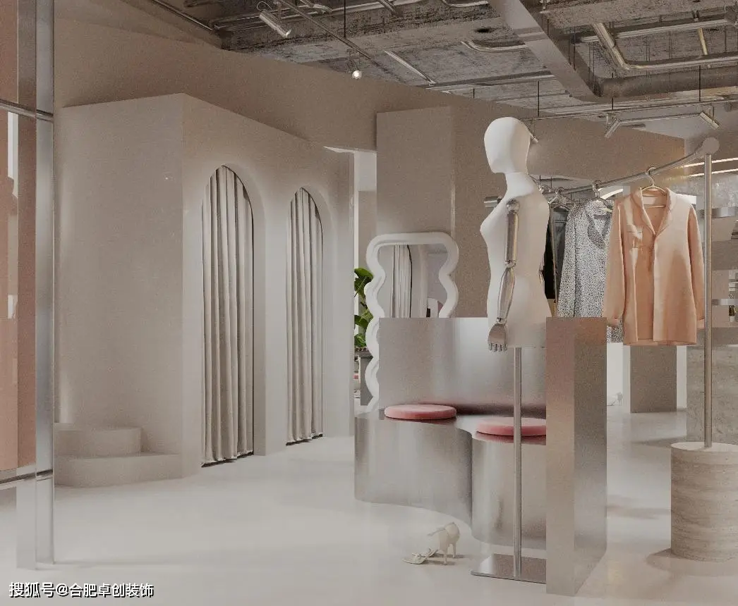 合肥店面设计,服装店装修如何吸引顾客?(图4) 服装店装修设计灵感_服装店装修风格选择_服装店铺装修风格