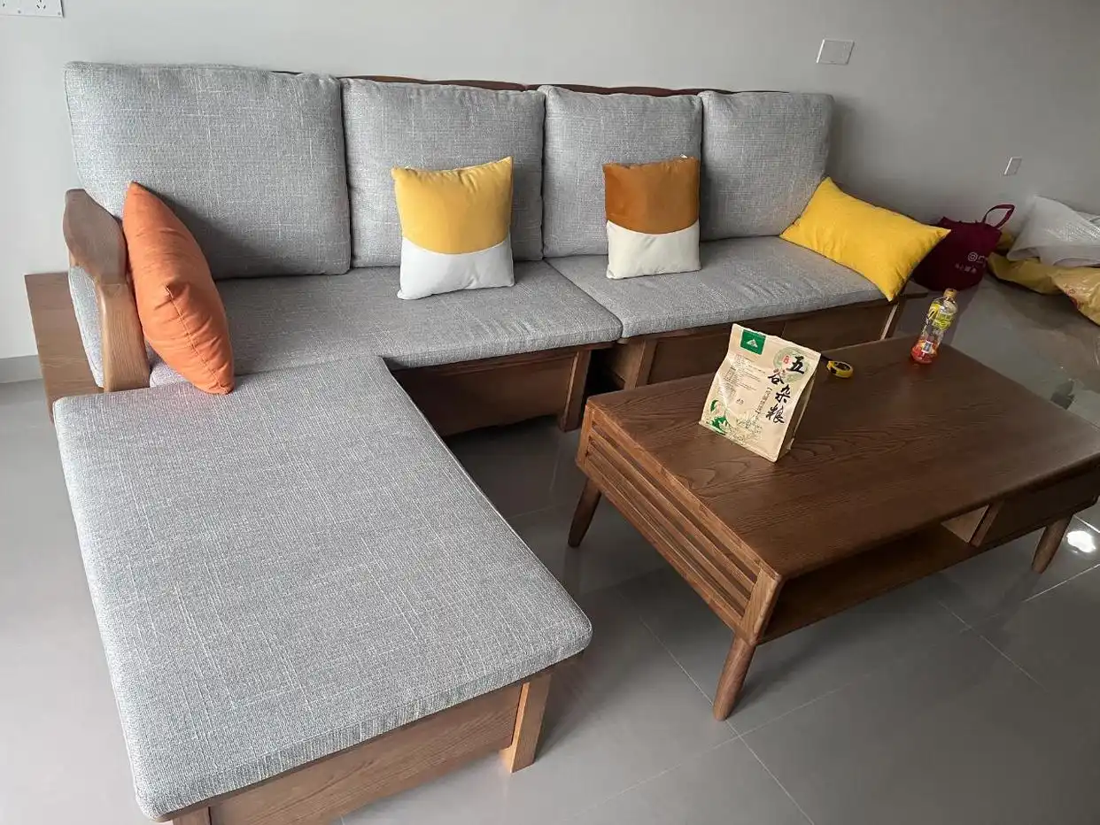 新房坚持不做吊顶,全屋家具进场效果还不错,先放着通风一段时间(图4) 全屋定制柜子免拉手设计_卫生间不吊顶图片_小户型装修石膏线条代替吊顶