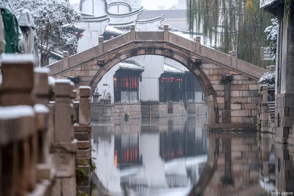 冬日童话世界!嘉兴梅花洲古桥雪景!(图3) 古桥雪景梅花洲_嘉兴梅花洲冬景_梅花洲景区游玩攻略